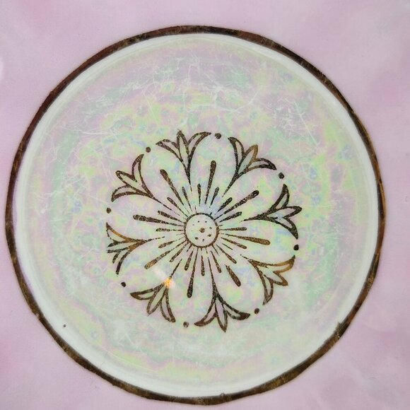 Vintage Royal Halsey Pink Lusterware Cup & Saucer Gold Accents Fluted Body - Picture 4 of 16